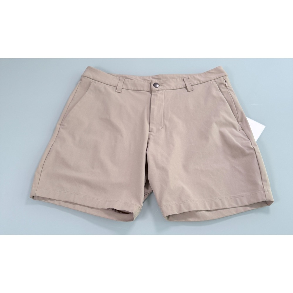 Lululemon Commission Warpstreme Shorts Mens 33x7 Khaki Classic Fit Preppy - Picture 2 of 10